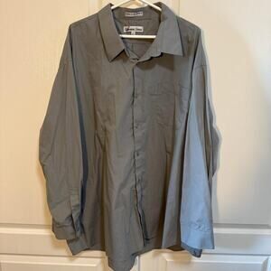 Men's Giovanni Uomo Gray Button-Down Dress Shirt size 22 36/37